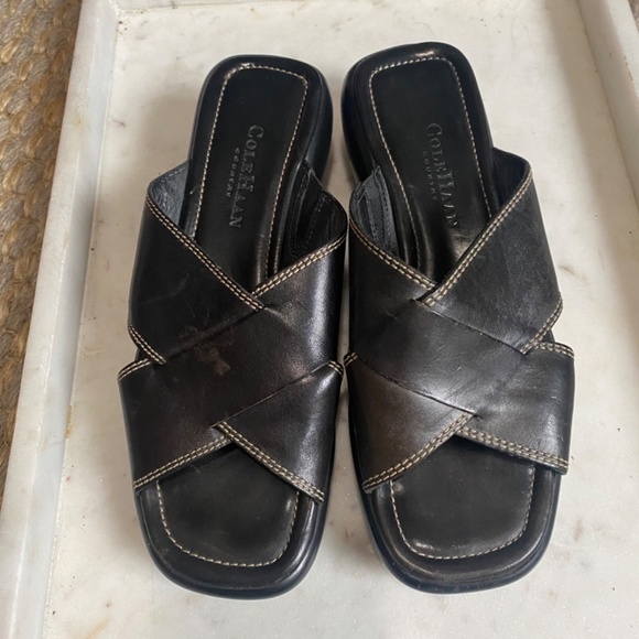 COLE Haan black slides sandals - Picture 6 of 6